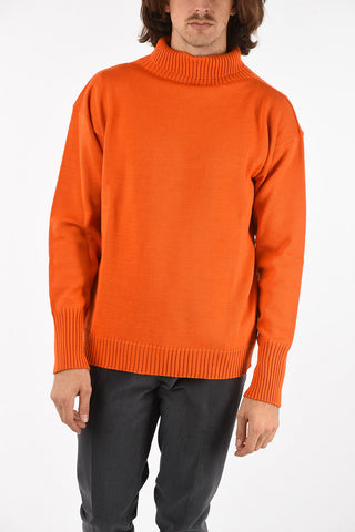 twill turtle-neck sweater