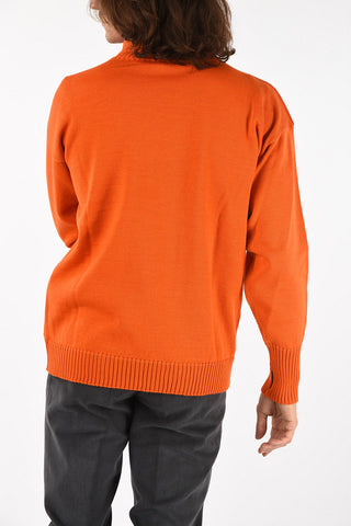 twill turtle-neck sweater