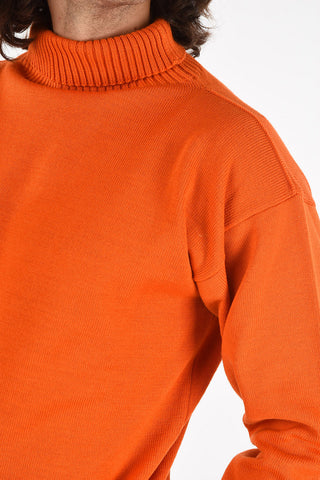 twill turtle-neck sweater