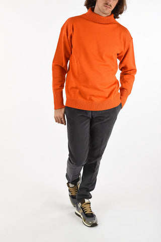 twill turtle-neck sweater