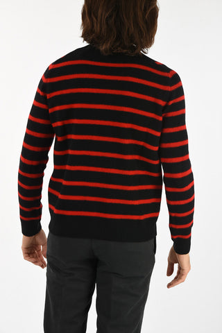 awning striped crew-neck sweater