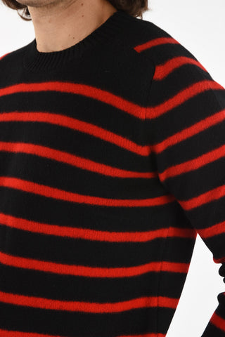 awning striped crew-neck sweater