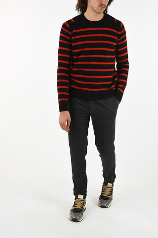 awning striped crew-neck sweater