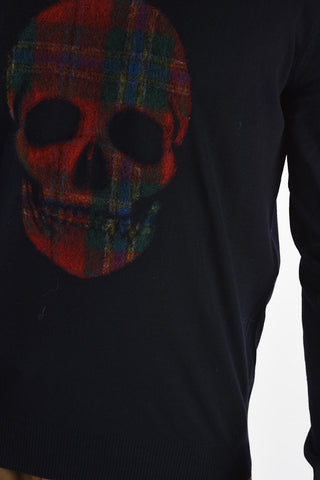 skull embroidered crew-neck sweater