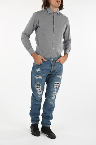ripped Low-rise waist jeans