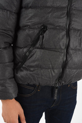 Waist Length Virgin Wool and Cashmere DIONISIO Down Jacket