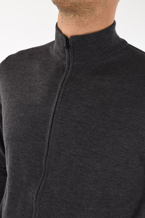 COLLEZIONI Maglia con Zip in Lana Vergine