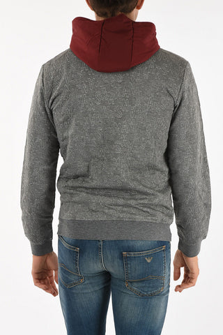 ARMANI JEANS Hooded All Over Logo Sweatshirt