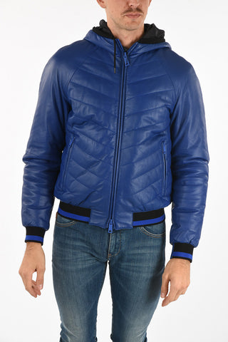ARMANI JEANS Waist Length Leather Jacket