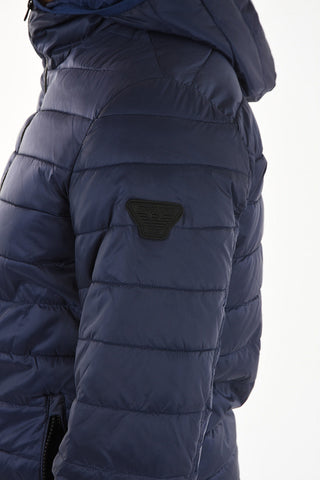 ARMANI JEANS Full Zip Hooded Down Puffer Jacket