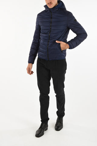 ARMANI JEANS Full Zip Hooded Down Puffer Jacket