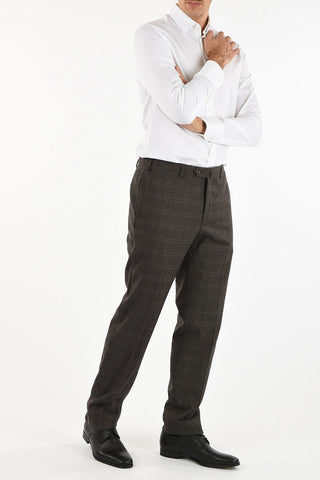 COLLEZIONI Pantalone a quadri Plaid in Lana Vergine