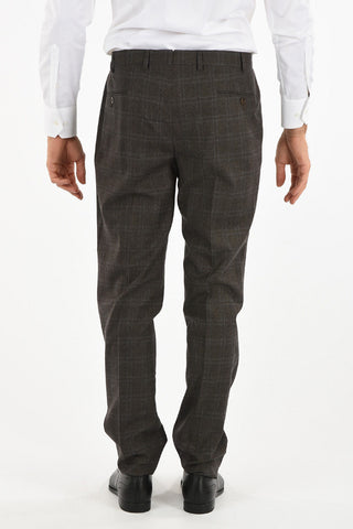 COLLEZIONI Pantalone a quadri Plaid in Lana Vergine