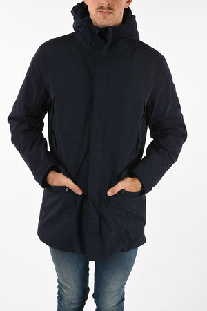 ARMANI JEANS Hooded Three-Quarter Length Down Jacket