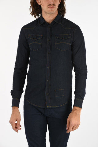 ARMANI JEANS Snap Button Denim Shirt