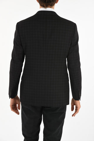 COLLEZIONI Side Vents Checked 1-Button Blazer