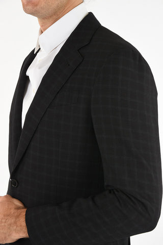 COLLEZIONI Side Vents Checked 1-Button Blazer