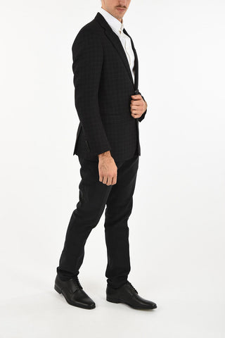 COLLEZIONI Side Vents Checked 1-Button Blazer