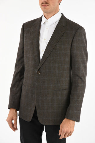 COLLEZIONI no vent Plaid 2-Buttons Blazer