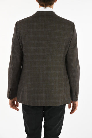 COLLEZIONI no vent Plaid 2-Buttons Blazer