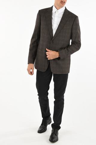COLLEZIONI no vent Plaid 2-Buttons Blazer