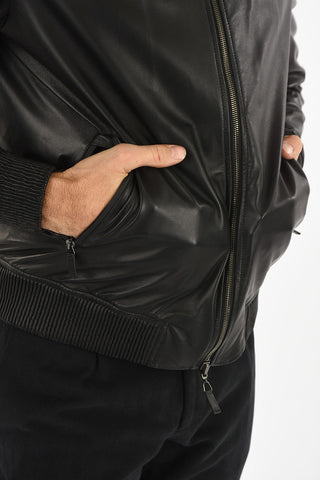 GIORGIO ARMANI Bomber in Pelle Reversibile