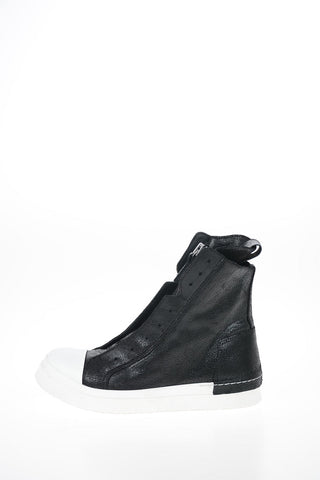 Cracked Leather SKIN High Top Sneakers