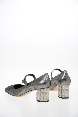 Metallic Leather ORTENSIA Mary Jane 5.5 cm
