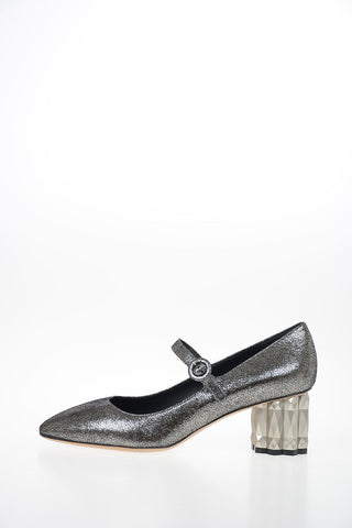 Metallic Leather ORTENSIA Mary Jane 5.5 cm