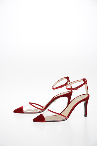 Pumps SARA in Vinile e Velluto 8 cm
