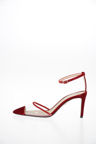Pumps SARA in Vinile e Velluto 8 cm