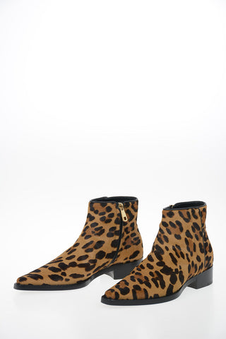 Animal Printed Ponyskin Beatle Boots