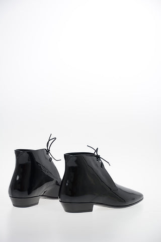 Lacquered Leather JONAS Lace Up Booties