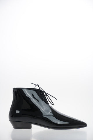 Lacquered Leather JONAS Lace Up Booties