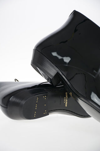 Lacquered Leather JONAS Lace Up Booties