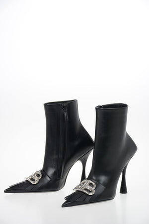 Leather KNIFE Booties with Fringes 11 cm
