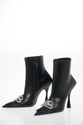 Leather KNIFE Booties with Fringes 11 cm