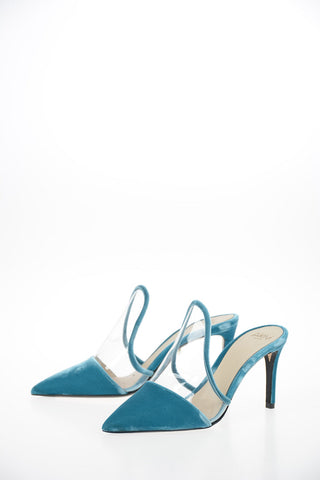 Mules YLENIA in Velluto e Vinile 8 cm