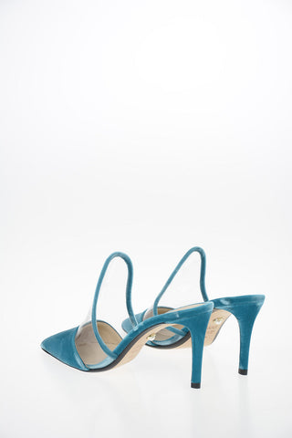 Mules YLENIA in Velluto e Vinile 8 cm