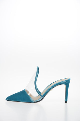 Mules YLENIA in Velluto e Vinile 8 cm