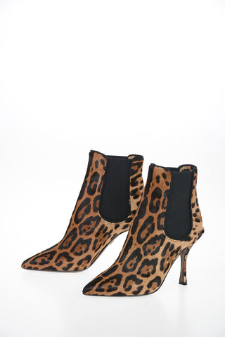 Animal Printed Ponyskin Pull On Booties 9 cm