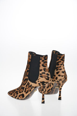 Animal Printed Ponyskin Pull On Booties 9 cm