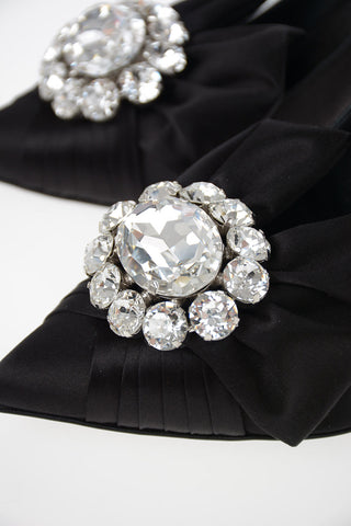 Satin Pumps with Jewel Details 10 cm