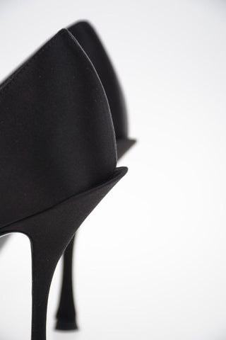 Satin Pumps with Jewel Details 10 cm