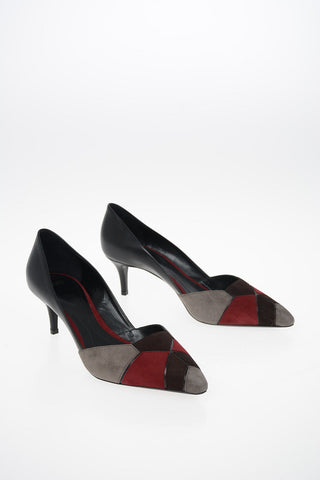 GIORGIO ARMANI 6cm Leather Kitten Heel D’Orsay Pumps