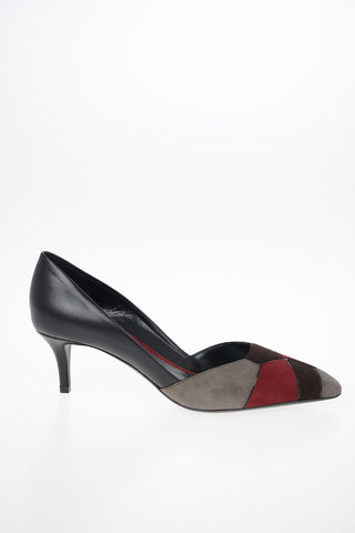 GIORGIO ARMANI 6cm Leather Kitten Heel D’Orsay Pumps