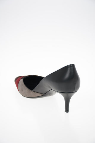 GIORGIO ARMANI 6cm Leather Kitten Heel D’Orsay Pumps