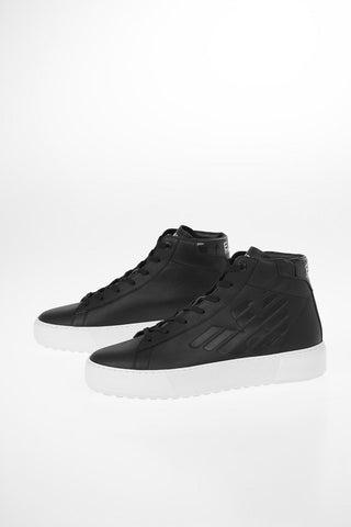 EA7 EMPORIO Leather High Top Sneakers