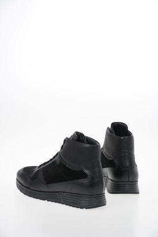 COLLEZIONI Suede Leather High Top Sneakers