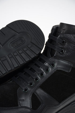 COLLEZIONI Suede Leather High Top Sneakers